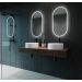 Espelho jateado Oval Iluminado com led frio - 50x120cm
