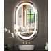 Espelho jateado Oval Iluminado com led frio - 50x120cm