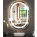 Espelho jateado Oval Iluminado com led frio - 60x80cm