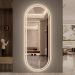 Espelho jateado Oval Iluminado com led quente - 50x120cm