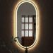 Espelho jateado Oval Iluminado com led quente - 50x120cm