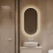 Espelho jateado Oval Iluminado com led quente - 50x120cm