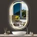 Espelho jateado Oval Iluminado com led quente - 60x80cm