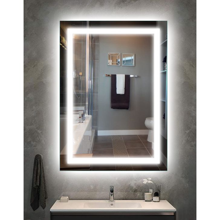 Espelho de Luz LED Espelho de Banho 2712 com Aquecimento e Ajuste de Luz  Quente/Frio 