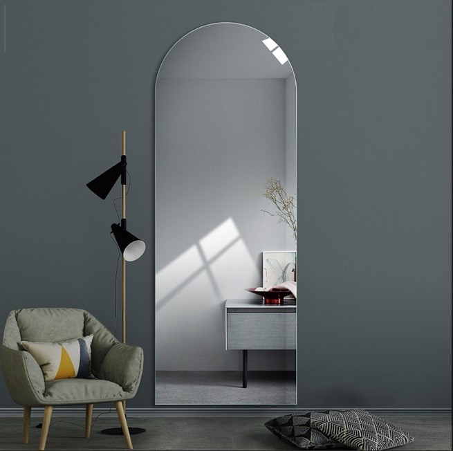 Espelho lapidado Arco Janelinha Iluminado com LED Quente - 60x150cm