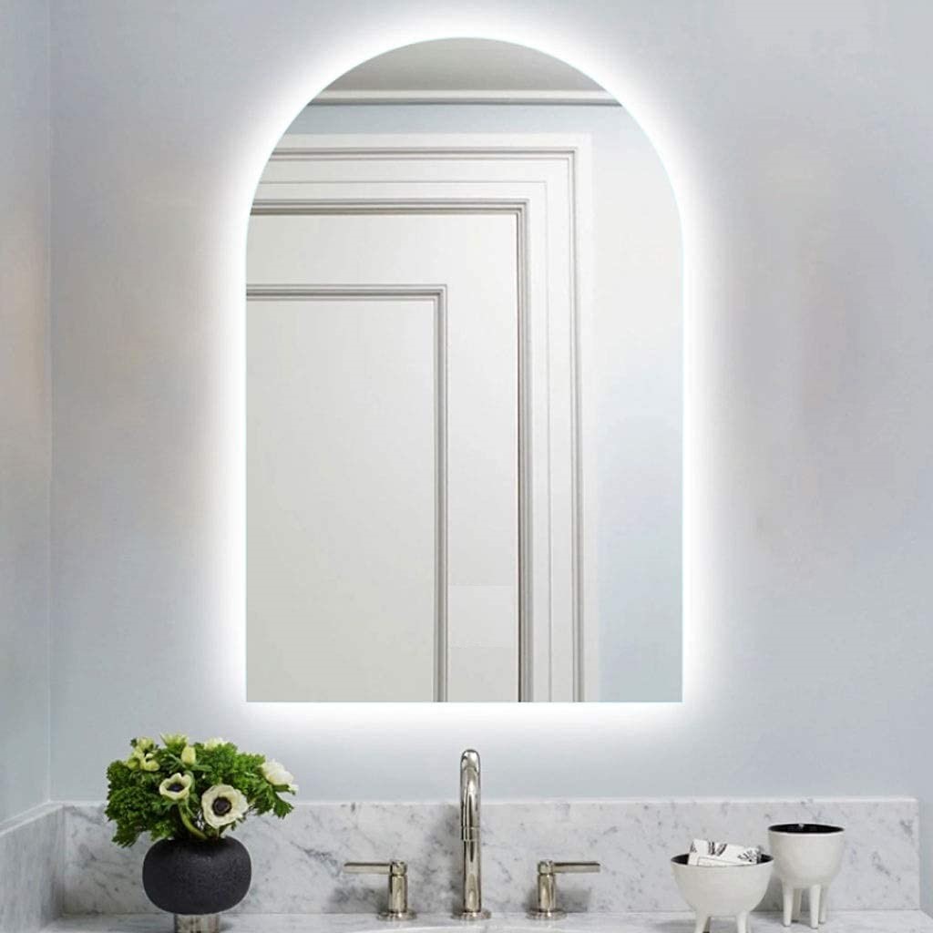 Espelho lapidado Arco Janelinha Iluminado com LED frio - 60x80cm