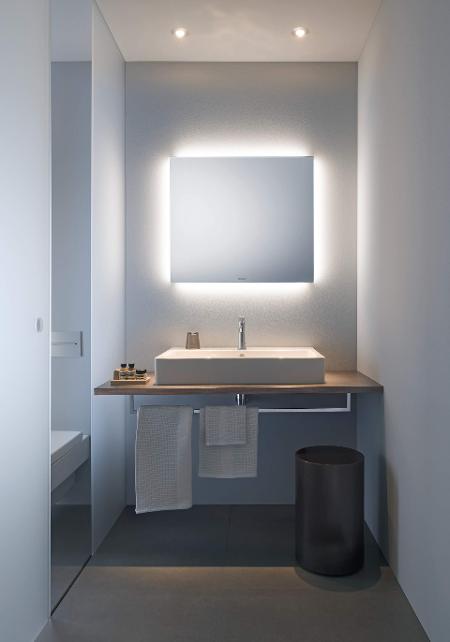 Espelho lapidado bisotê Iluminado com LED Frio - 60x60cm