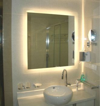 Espelho lapidado bisotê Iluminado com LED quente - 50x80cm