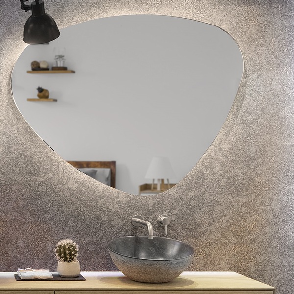 Espelho orgânico decorativo iluminado com led frio 60x80cm