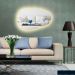 Espelho orgânico decorativo iluminado com led quente 45x80cm
