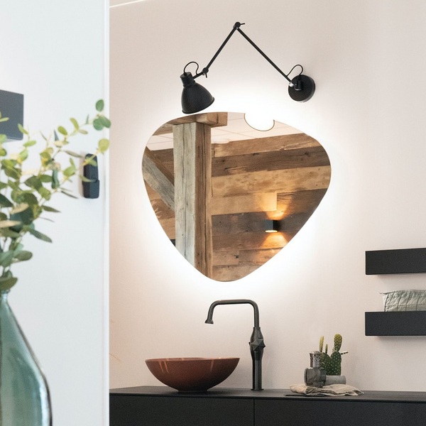 Espelho orgânico decorativo iluminado com led quente 60x80cm
