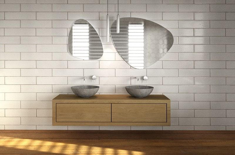 Espelho orgânico decorativo iluminado com led quente 64x54cm