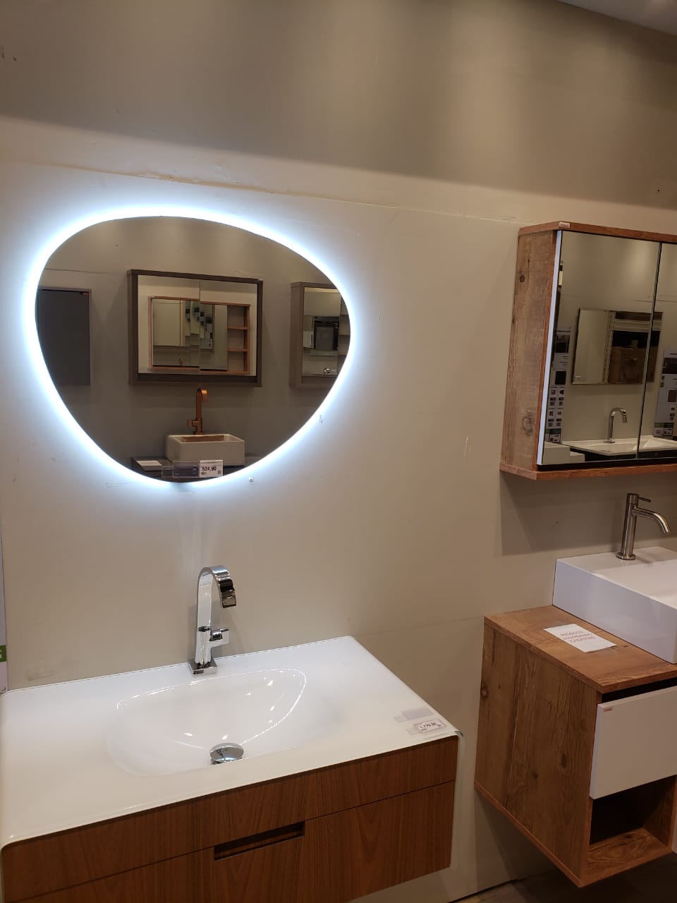 Espelho orgânico iluminado com led frio 60x50cm TOUCH