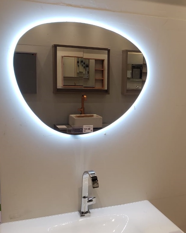 Espelho orgânico iluminado com led frio 60x50cm TOUCH