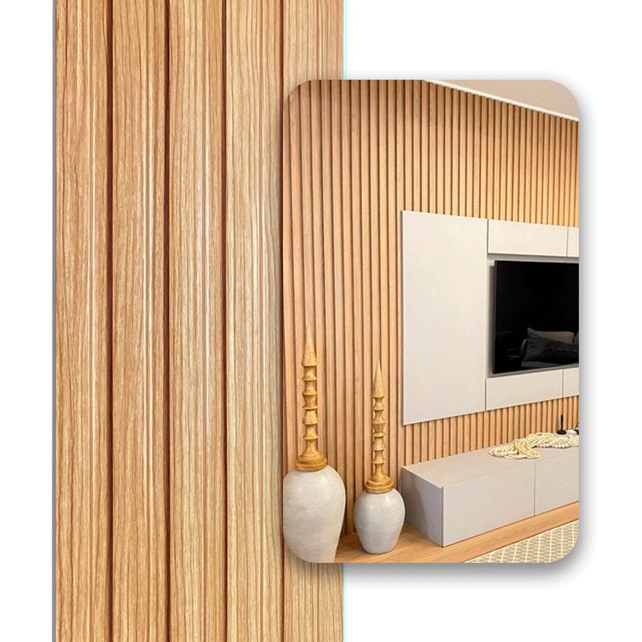 Painel Ripado WPC Interno Low Cor: Freijó 2,90m x 15cm, 0,43m²