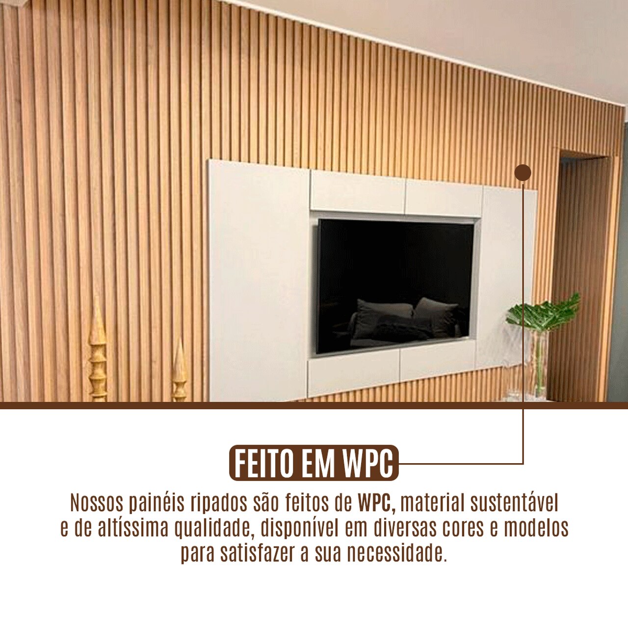 Painel Ripado WPC Interno Low Cor: Freijó 2,90m x 15cm, 0,43m²
