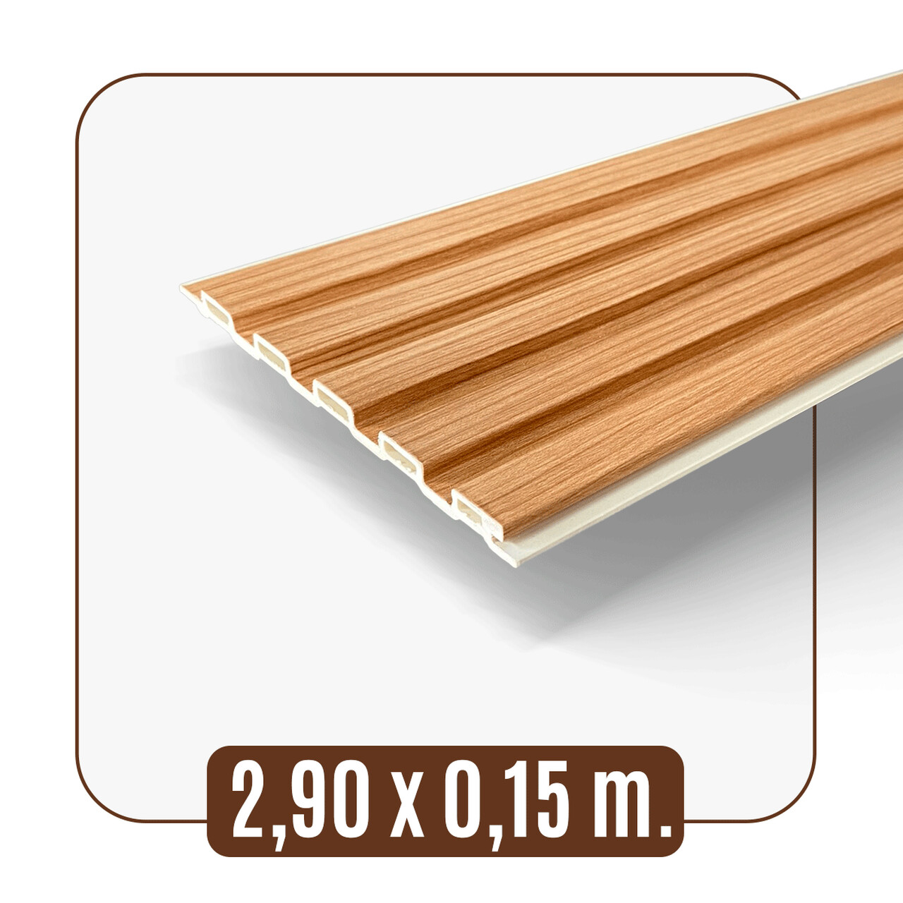 Painel Ripado WPC Interno Low Cor: Freijó 2,90m x 15cm, 0,43m²
