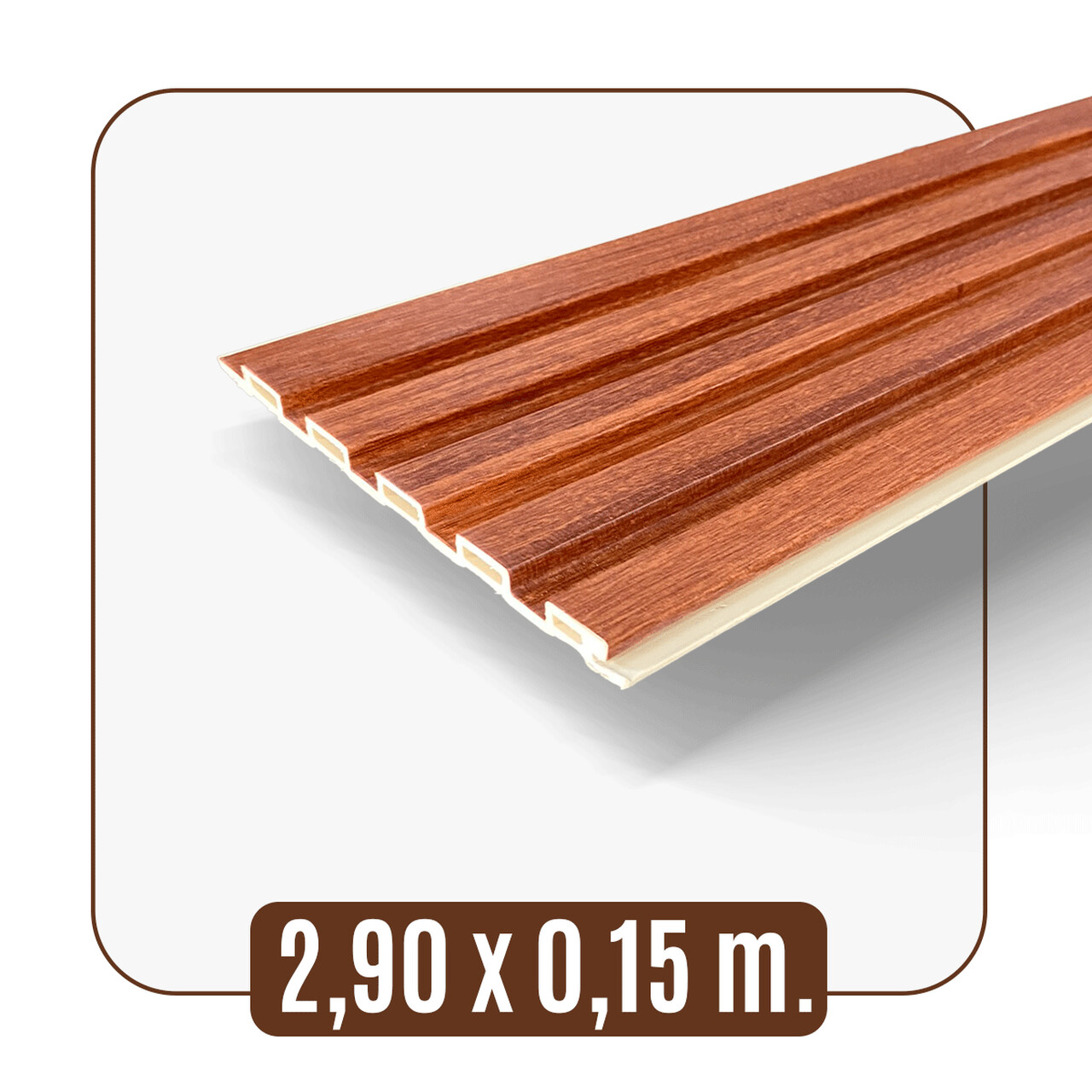 Painel Ripado WPC Interno Low Cor: Imbuia 2,90m x 15cm, 0,43m²