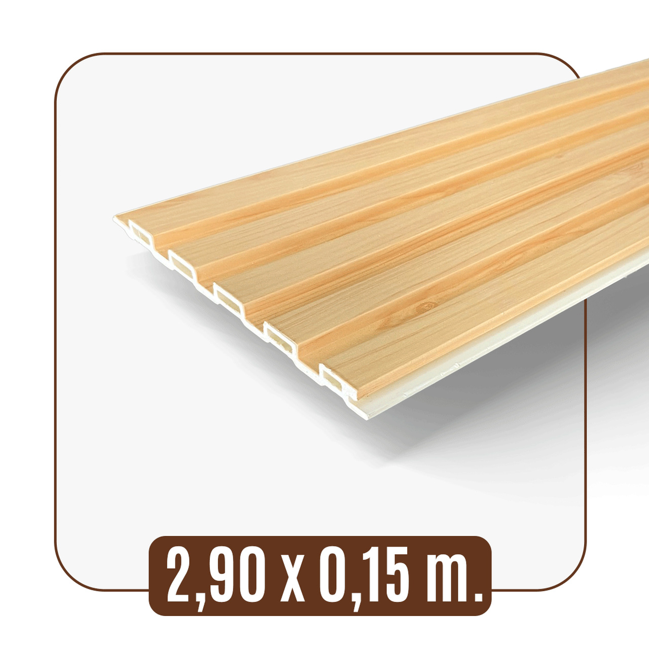Painel Ripado Wpc Interno Low Cor: Carvalho 2,90m x 15cm (0,43m²)