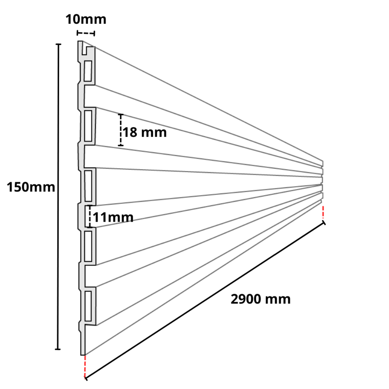 Painel Ripado Wpc Interno Low Cor: Carvalho 2,90m x 15cm (0,43m²)