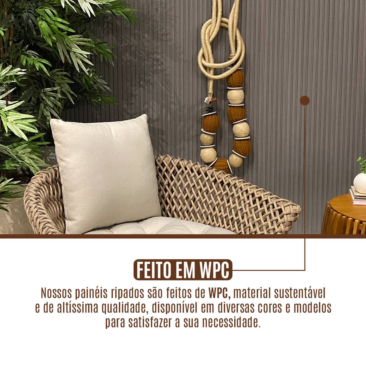 Painel Ripado Wpc Interno Low Cor: Cinza Médio 2,90m x 15cm (0,43m²)