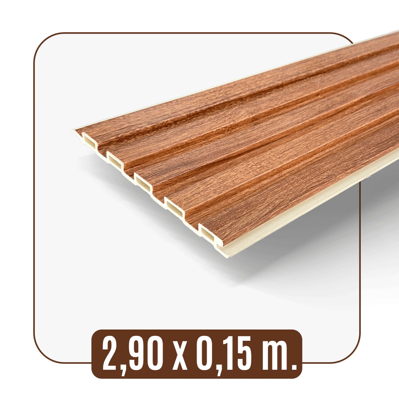 Painel Ripado Wpc Interno Low Cor: Nogueira 2,90m x 15cm (0,43m²)