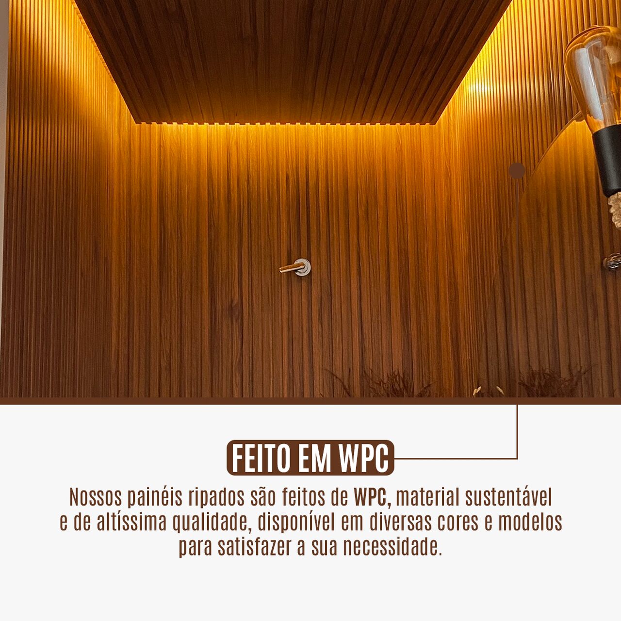 Painel Ripado Wpc Interno Low Cor: Nogueira 2,90m x 15cm (0,43m²)