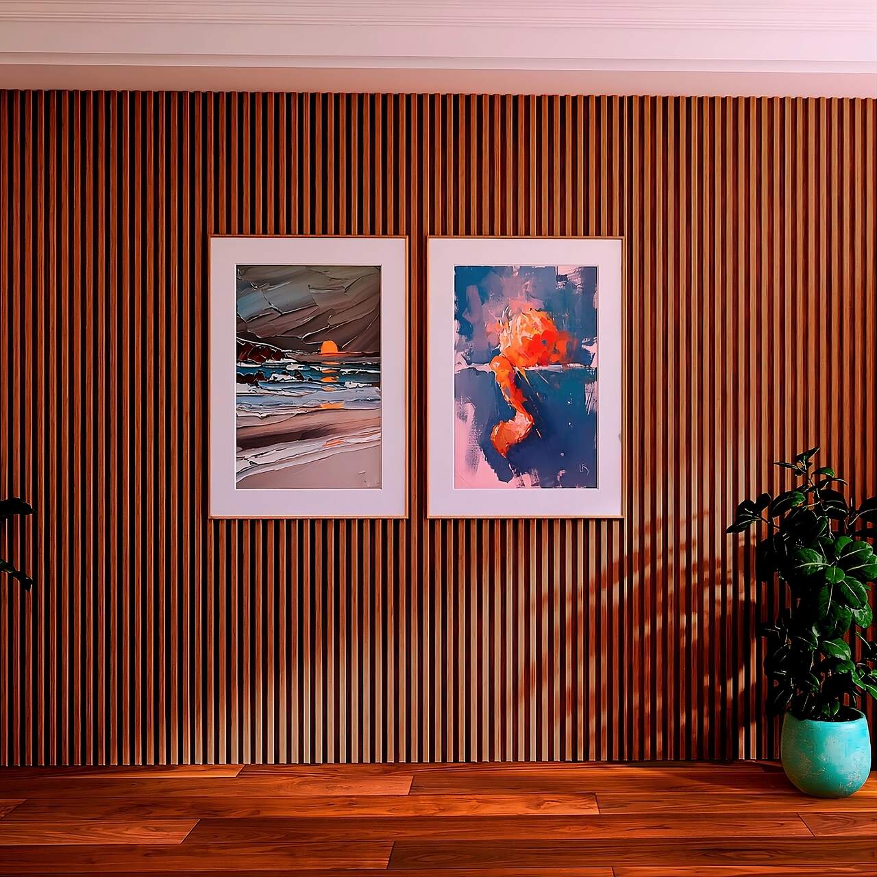 Painel Ripado Wpc Interno Wave Cor: Imbuia 2,90m x 14cm (0,406m²)