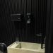 Painel Ripado Wpc Interno Wave Cor: Preto 2,90m x 14cm (0,406m²)