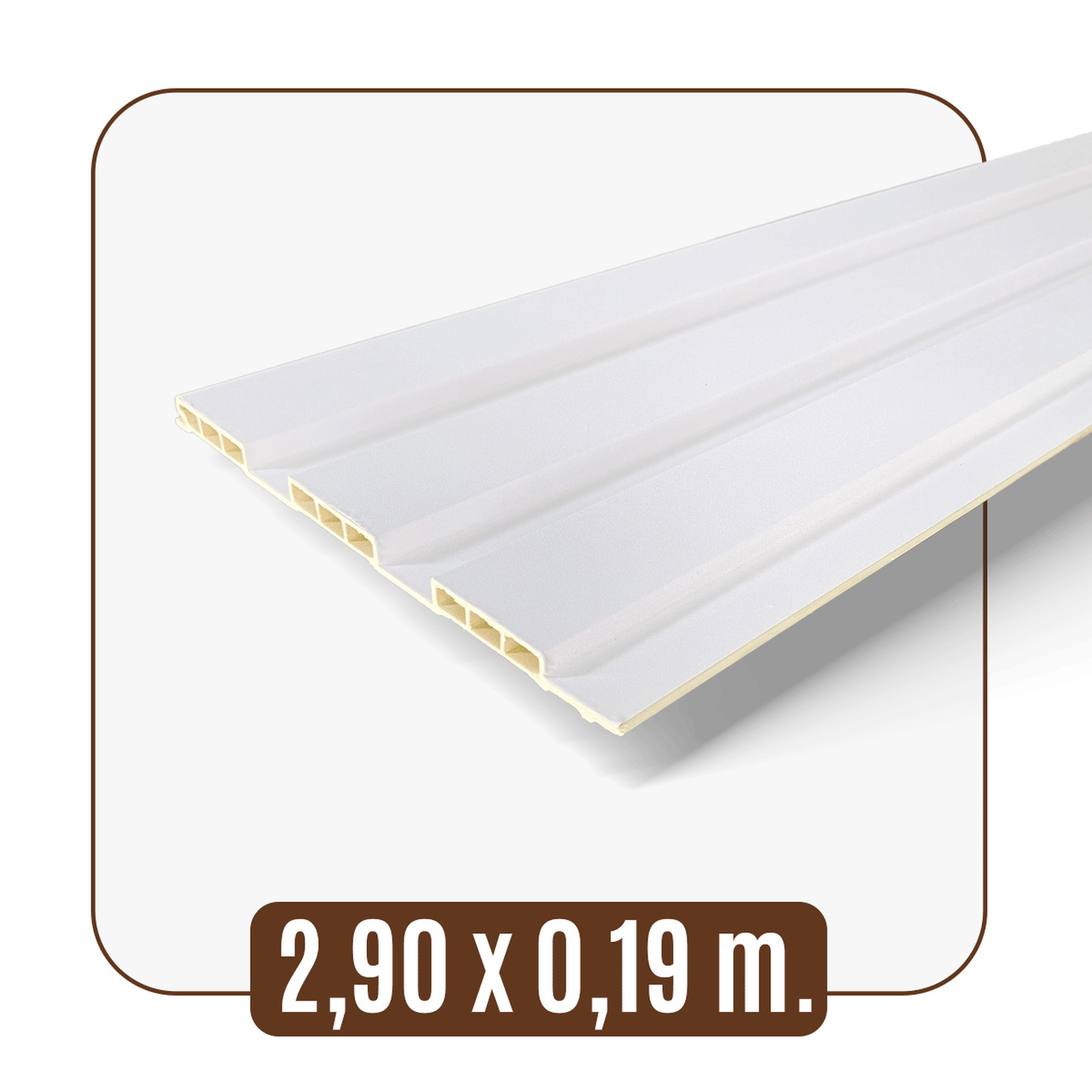 Painel Ripado Wpc Interno Wide Cor: Branco Absoluto 2,90m x 19cm (0,55m²)