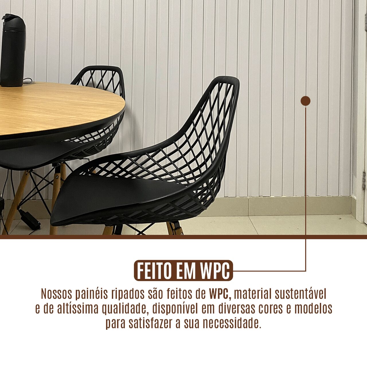 Painel Ripado Wpc Interno Wide Cor: Branco Absoluto 2,90m x 19cm (0,55m²)