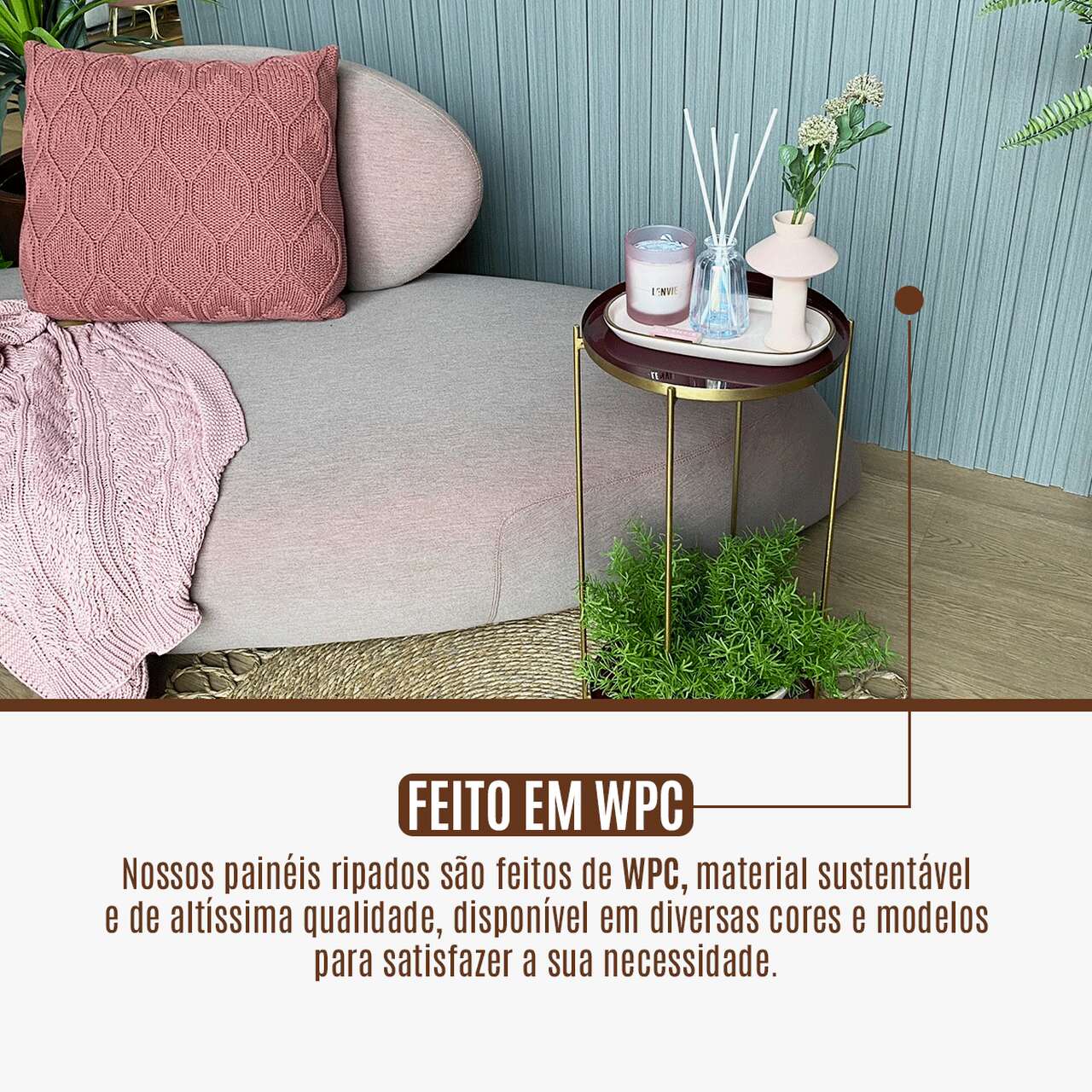 Painel Ripado Wpc Interno Wide Cor: Cinza Médio 2,90m x 19cm (0,55m²)