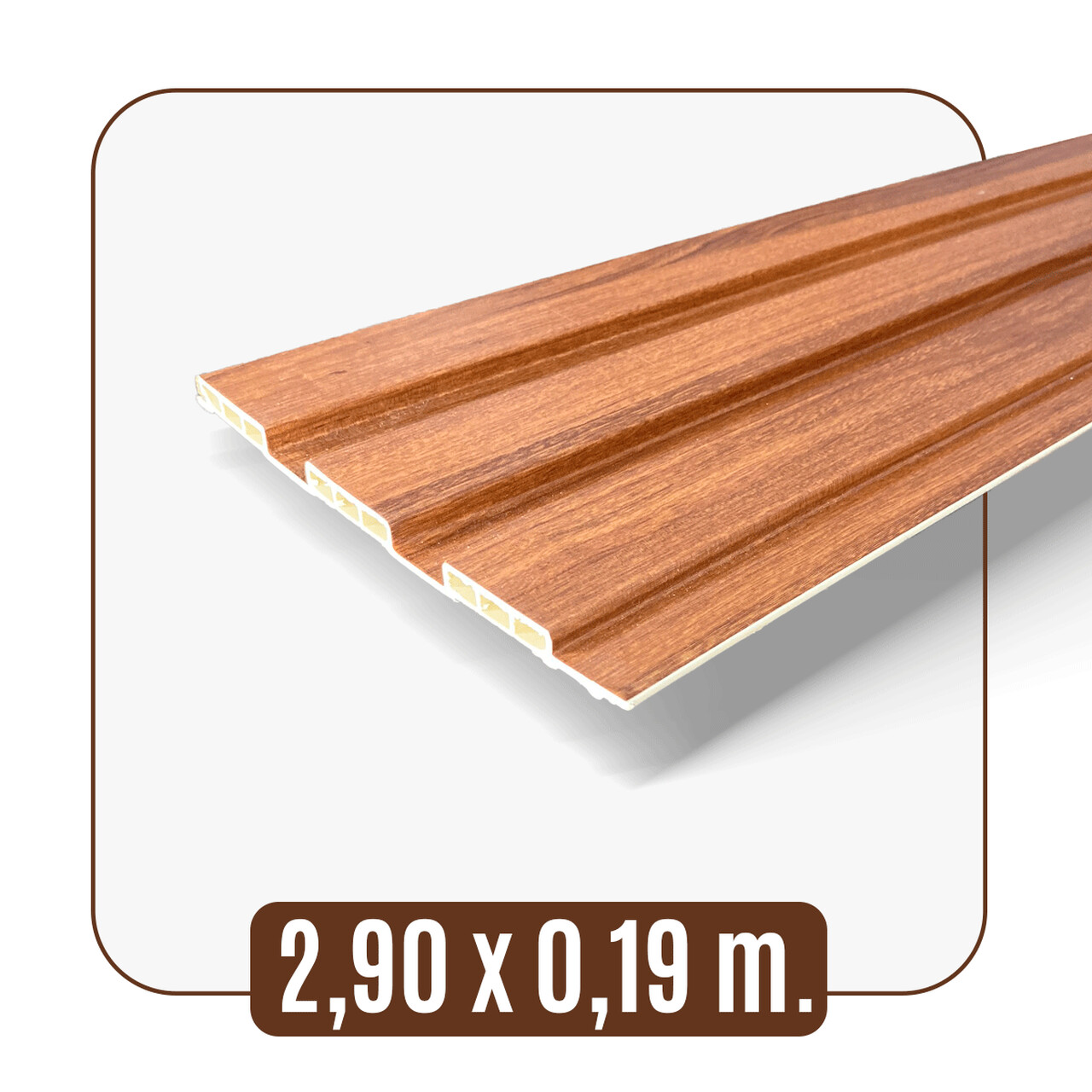 Painel Ripado Wpc Interno Wide Cor: Imbuia 2,90m x 19cm (0,55m²)