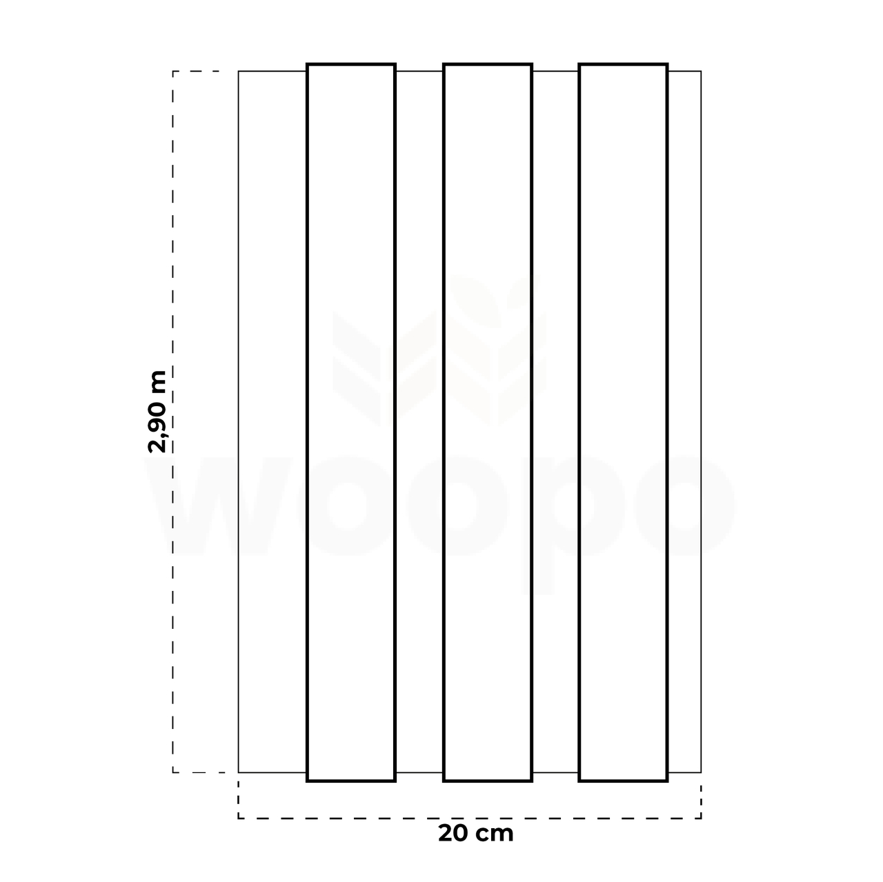 Painel Ripado Wpc Interno Wide Cor: Imbuia 2,90m x 19cm (0,55m²)