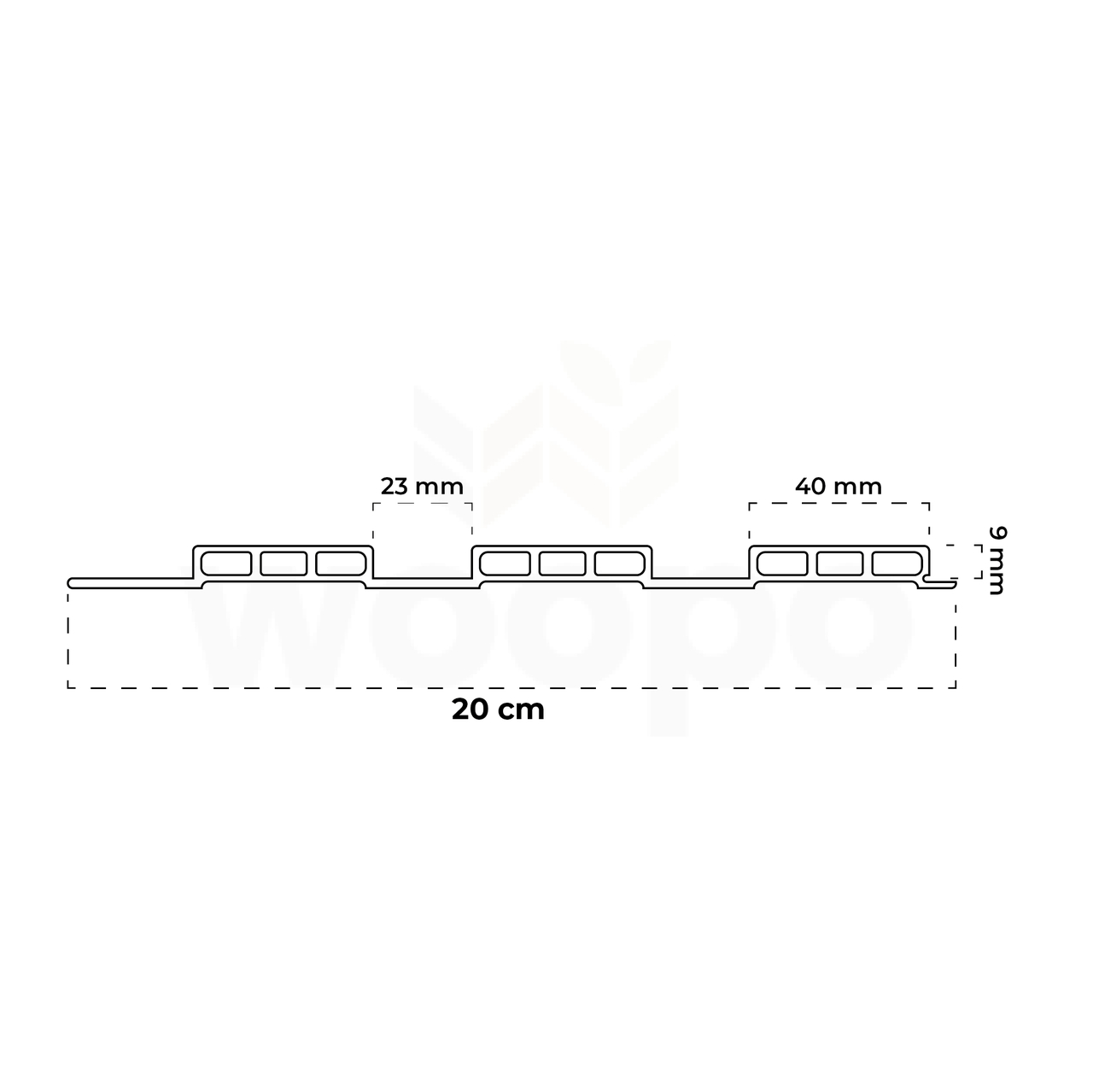 Painel Ripado Wpc Interno Wide Cor: Imbuia 2,90m x 19cm (0,55m²)