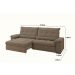Sofá Alion Retrátil/Reclinável 4 Lugares Suede Cappucino 2,15m - XFlex Sofás