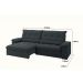 Sofá Alion Retrátil/Reclinável 4 Lugares Suede Cinza 2,15m - XFlex Sofás
