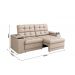 Sofá Confort Premium 1,70m Assento Retrátil/Reclinável porta copos e USB Suede Areia - XFlex Sofas