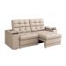 Sofá Confort Premium 1,70m Assento Retrátil/Reclinável porta copos e USB Suede Areia - XFlex Sofas