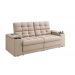 Sofá Confort Premium 1,70m Assento Retrátil/Reclinável porta copos e USB Suede Areia - XFlex Sofas