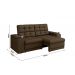 Sofá Confort Premium 1,70m Assento Retrátil/Reclinável porta copos e USB Suede Marrom - XFlex Sofas