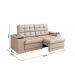 Sofá Confort Premium 2,05m Assento Retrátil/Reclinável porta copos e USB Suede Areia - XFlex Sofas