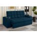 Sofá Confort Premium 2,05m Assento Retrátil/Reclinável porta copos e USB Suede Azul - XFlex Sofas