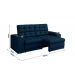 Sofá Confort Premium 2,05m Assento Retrátil/Reclinável porta copos e USB Suede Azul - XFlex Sofas