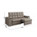 Sofá Confort Premium 2,05m Assento Retrátil/Reclinável porta copos e USB Suede Capuccino - XFlex Sofas