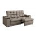 Sofá Confort Premium 2,05m Assento Retrátil/Reclinável porta copos e USB Suede Capuccino - XFlex Sofas