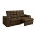 Sofá Confort Premium 2,05m Assento Retrátil/Reclinável porta copos e USB Suede Marrom - XFlex Sofas