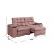 Sofá Confort Premium 2,05m Assento Retrátil/Reclinável porta copos e USB Suede Nude - XFlex Sofas