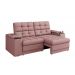 Sofá Confort Premium 2,05m Assento Retrátil/Reclinável porta copos e USB Suede Nude - XFlex Sofas