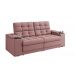 Sofá Confort Premium 2,05m Assento Retrátil/Reclinável porta copos e USB Suede Nude - XFlex Sofas